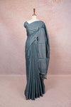 Ash Tussar Silk Saree