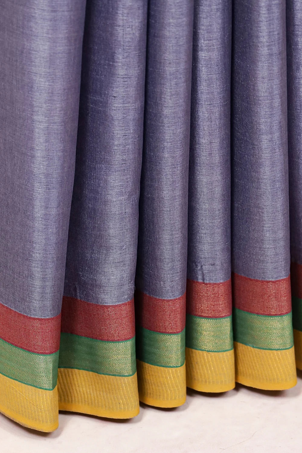 Ash Tussar Silk Saree