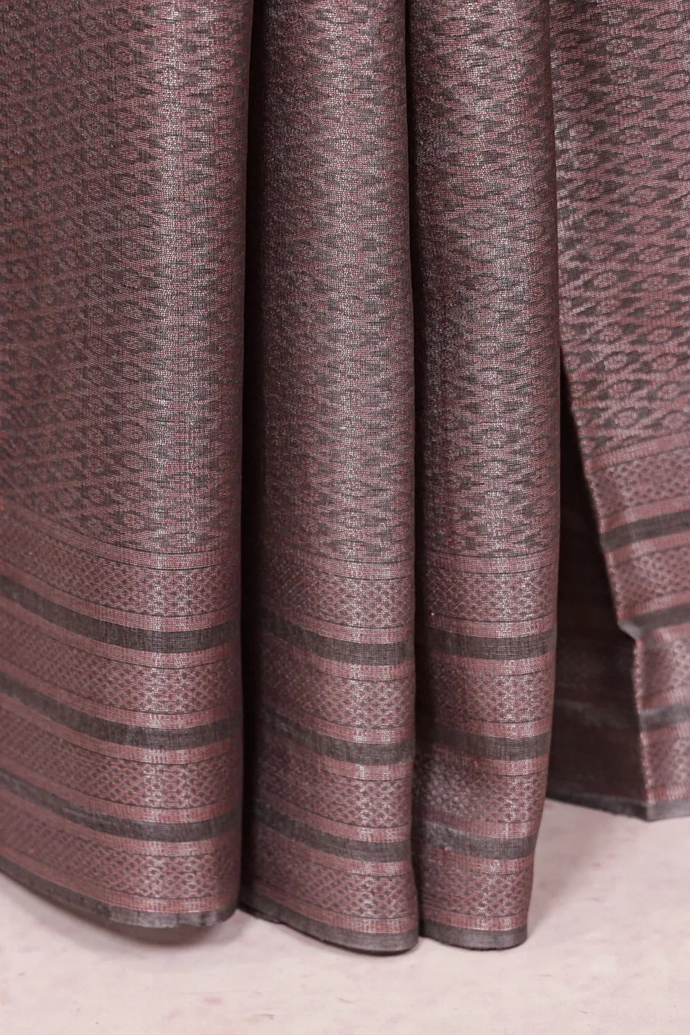 Ash Tussar Silk Saree