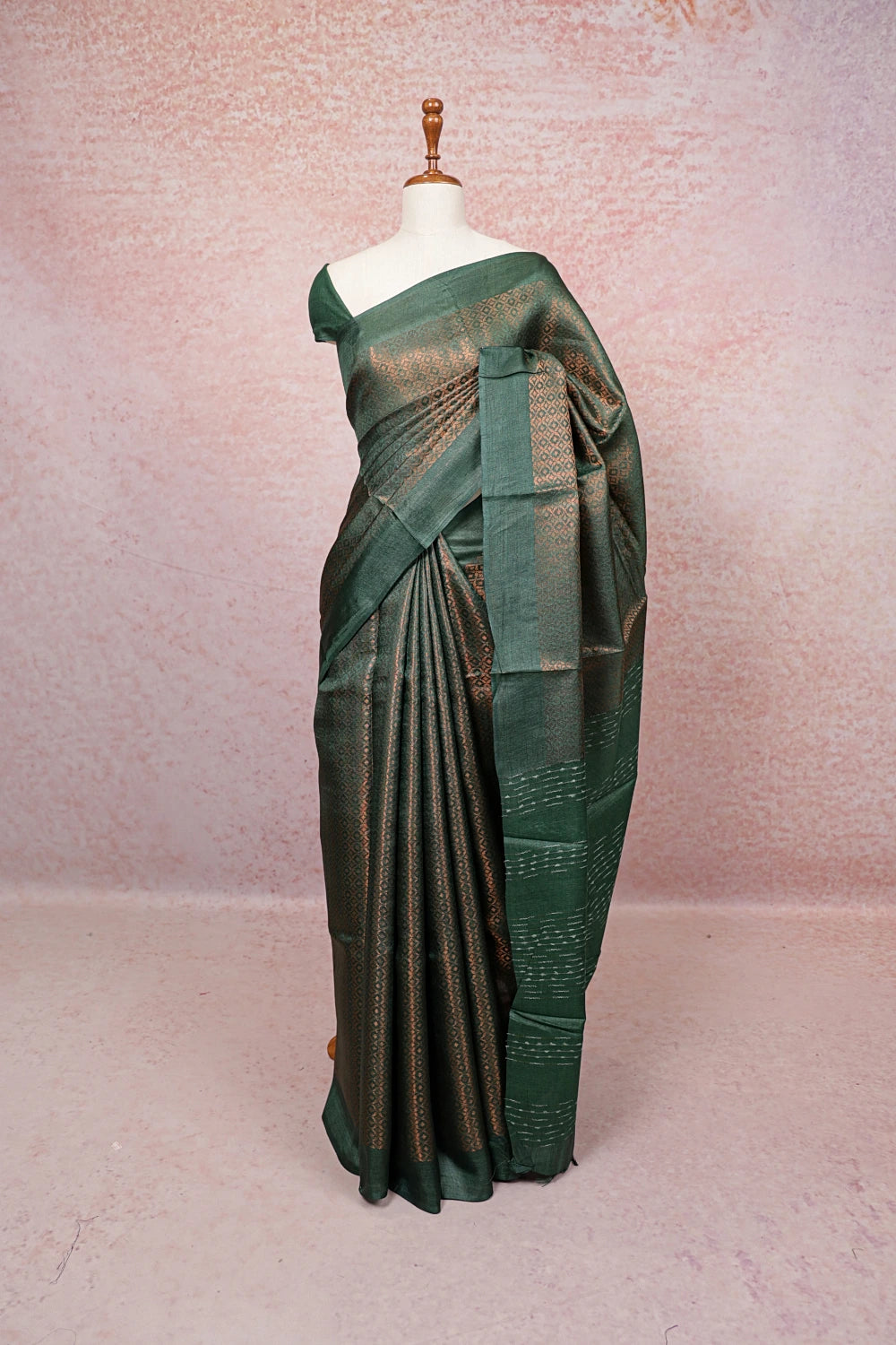 Green Tussar Saree