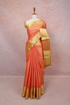 Light Orange Tussar Saree