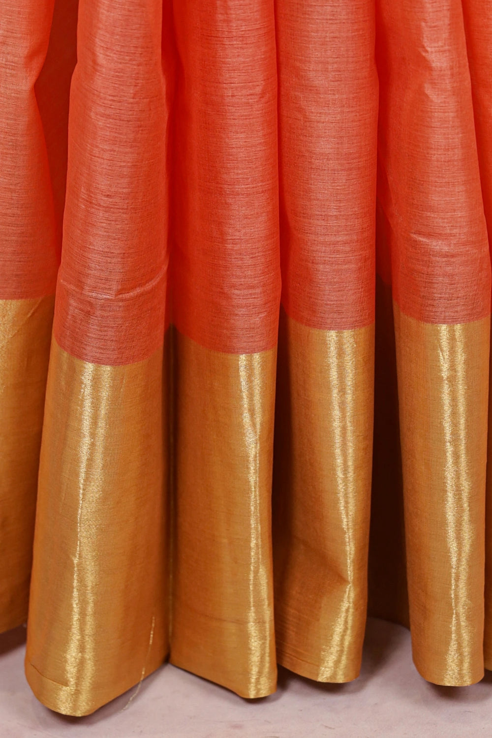 Light Orange Tussar Saree