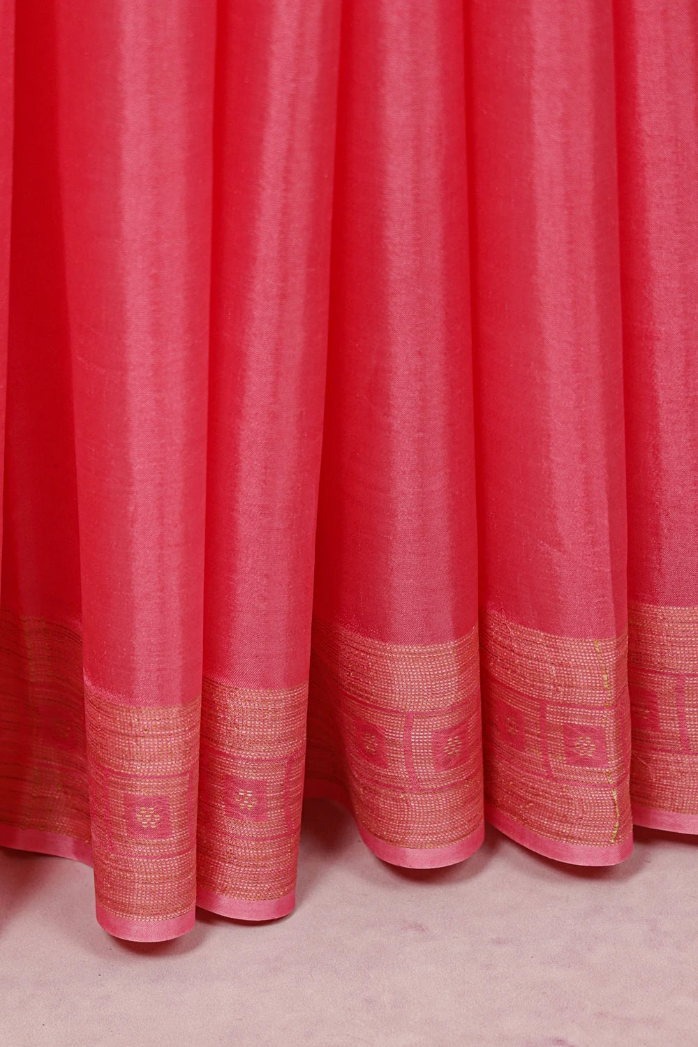 Peach Pink Tussar Saree