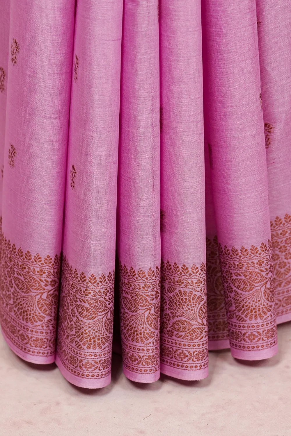 Lavender Tussar Silk Saree - Seematti