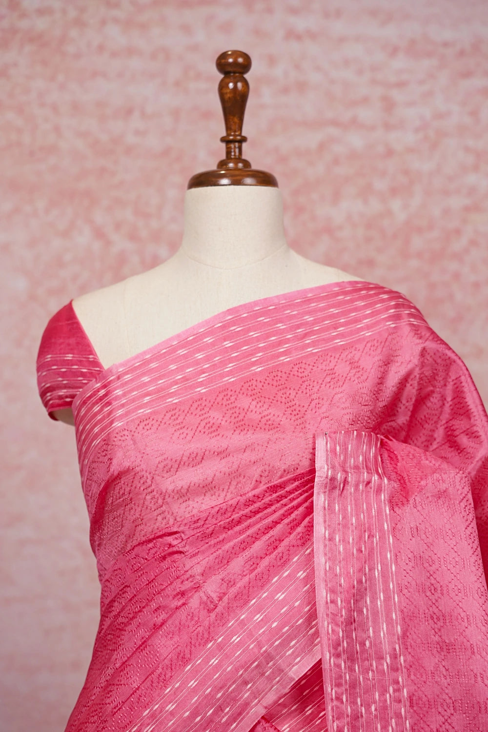 Pink Tussar Silk Saree - Seematti