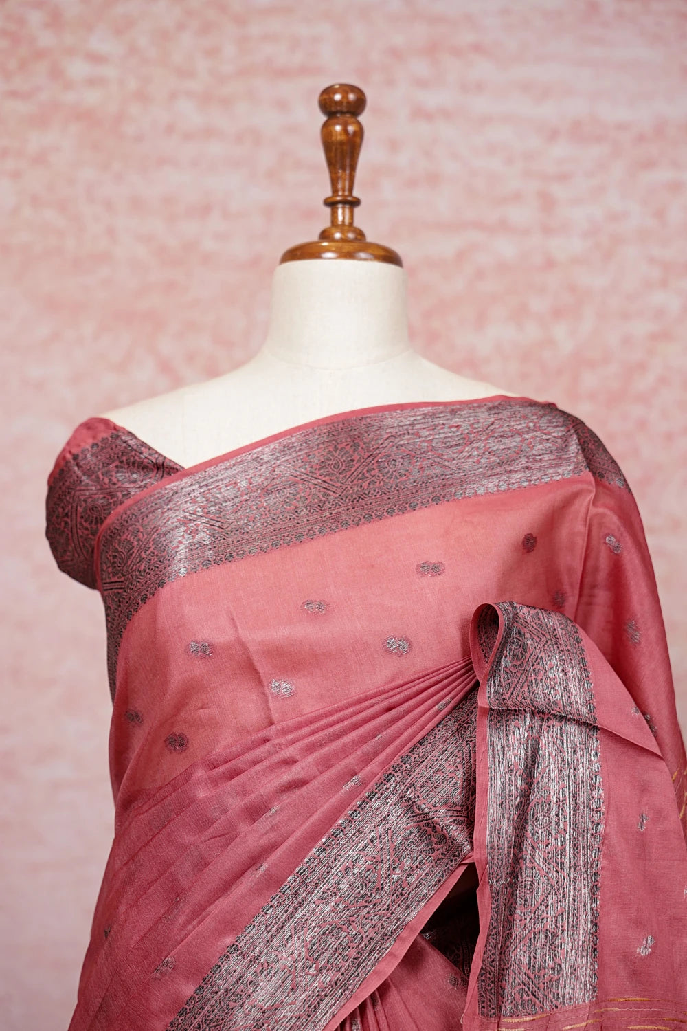 Copper Brown Tussar Silk Saree