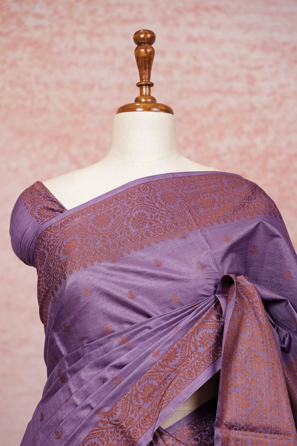 Purple Tussar Silk Saree