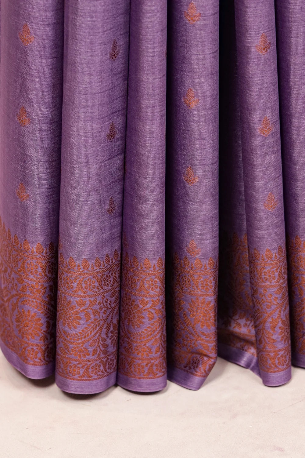 Purple Tussar Silk Saree