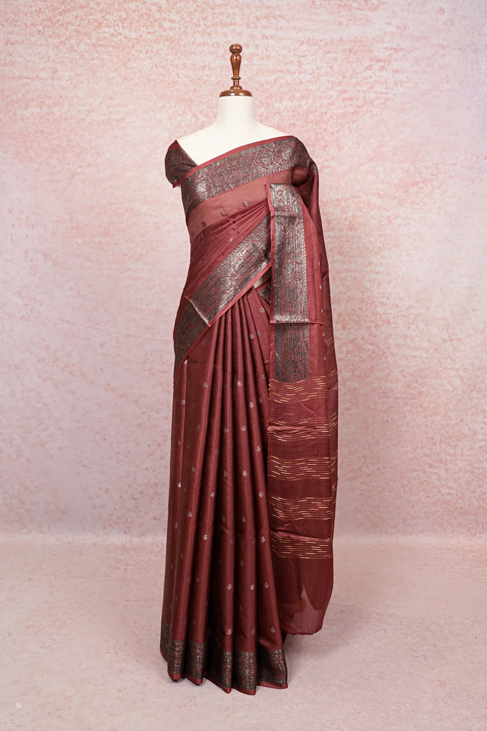 Brown Tussar Saree