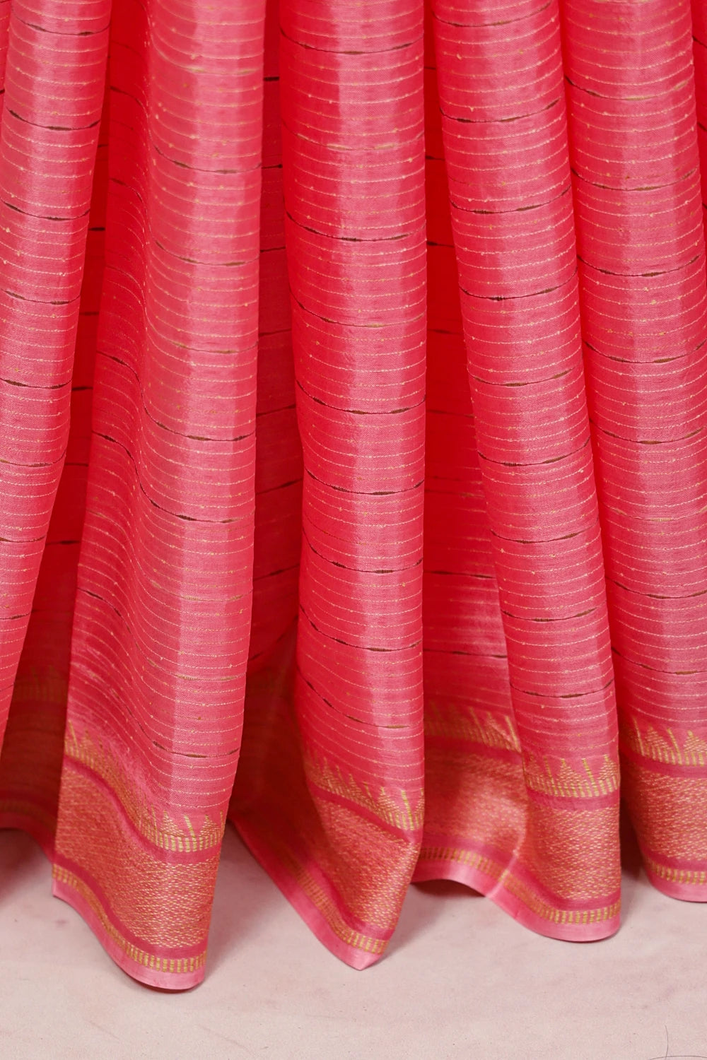 Pink Tussar Silk Saree - Seematti