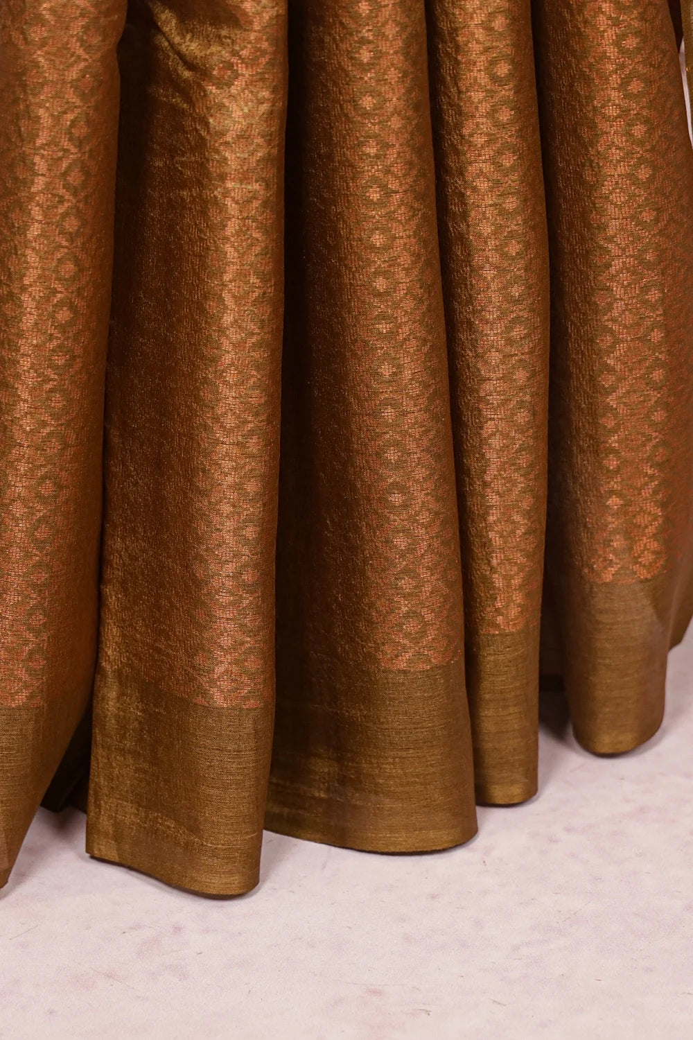 Light Brown Tussar Silk Saree