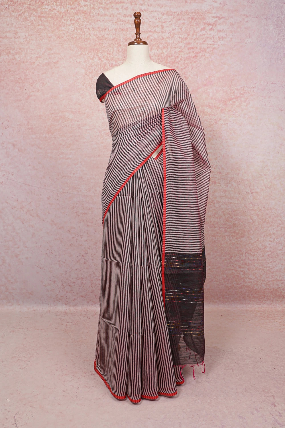 Black And White Cotton Saree