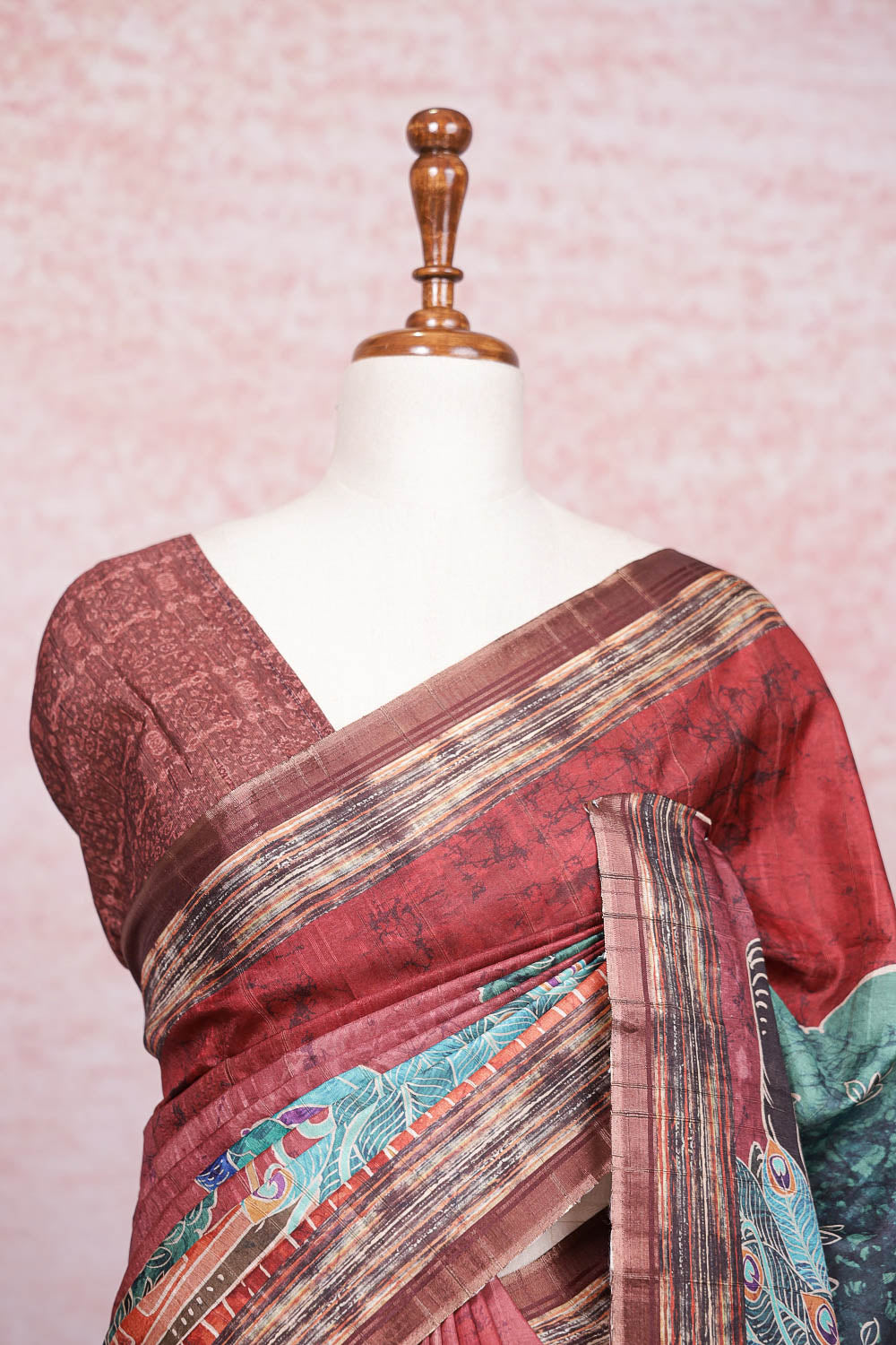 Brown Semi Tussar Saree