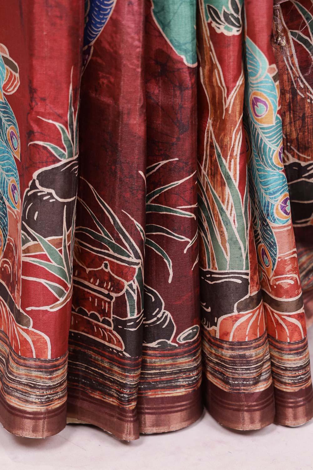 Brown Semi Tussar Saree