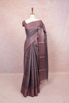 Lavender Grey Tussar Silk Saree