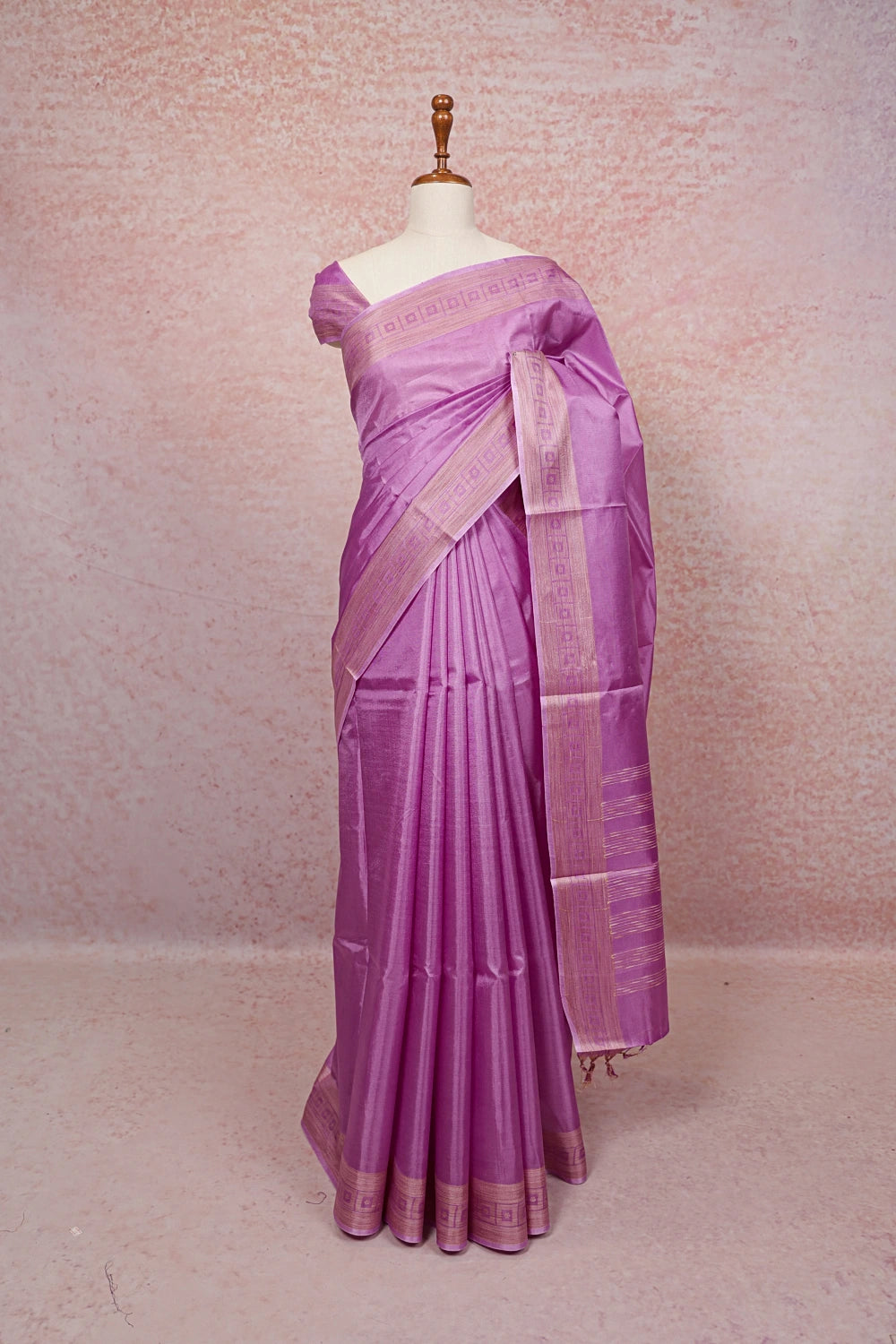 Lavender Tussar Saree