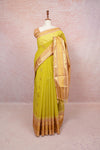 Lemon Yellow Cotton Silk Saree