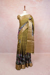Moss Green Semi Tussar Saree