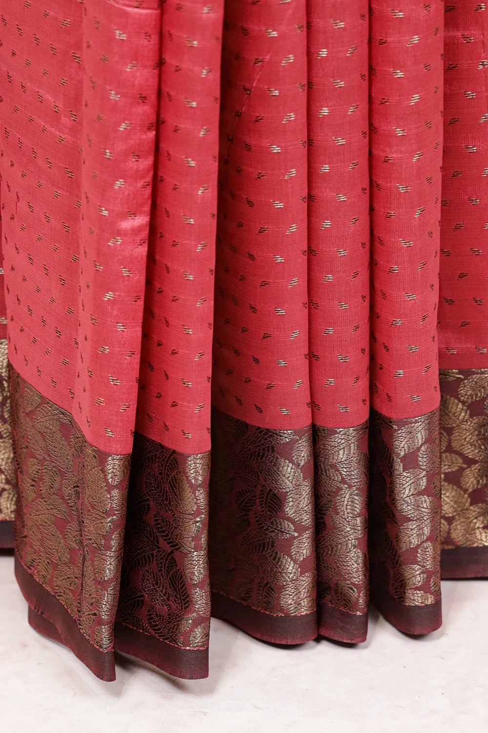 Onion Color Semi Silk Saree
