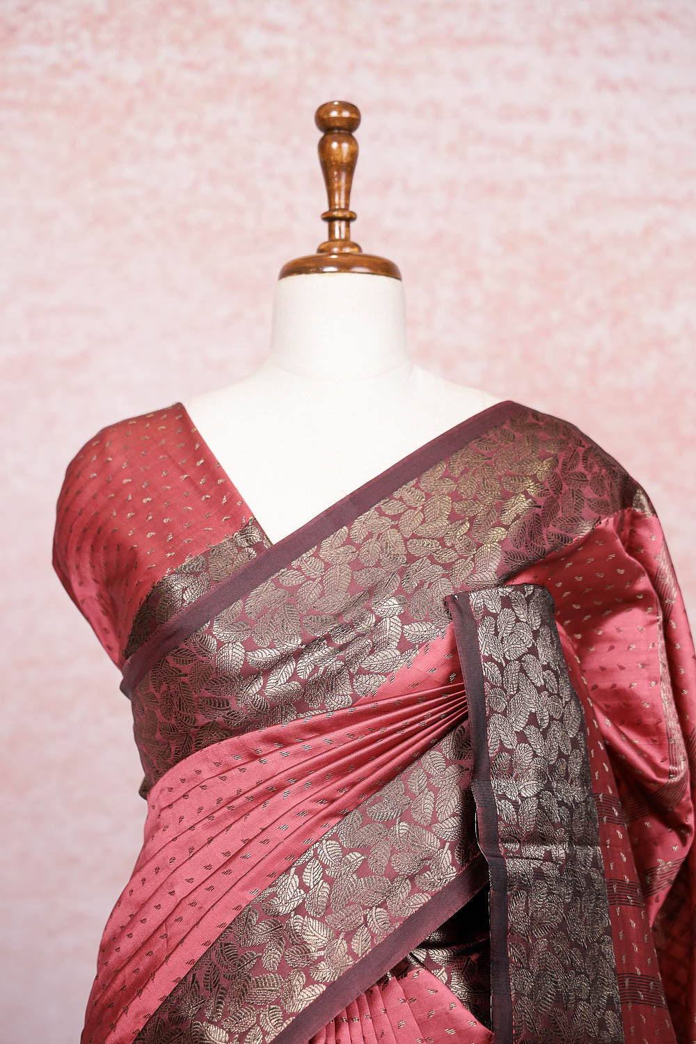 Onion Color Semi Silk Saree
