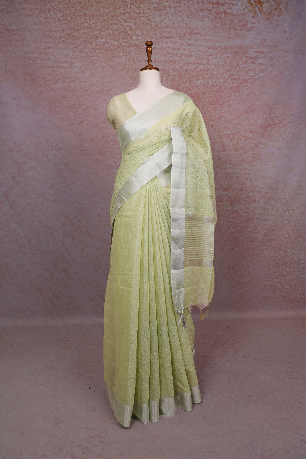 Light Lemon Green Net Kota Saree