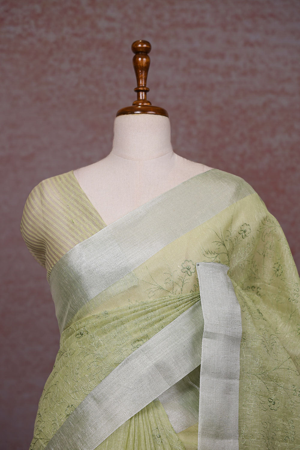 Light Lemon Green Net Kota Saree