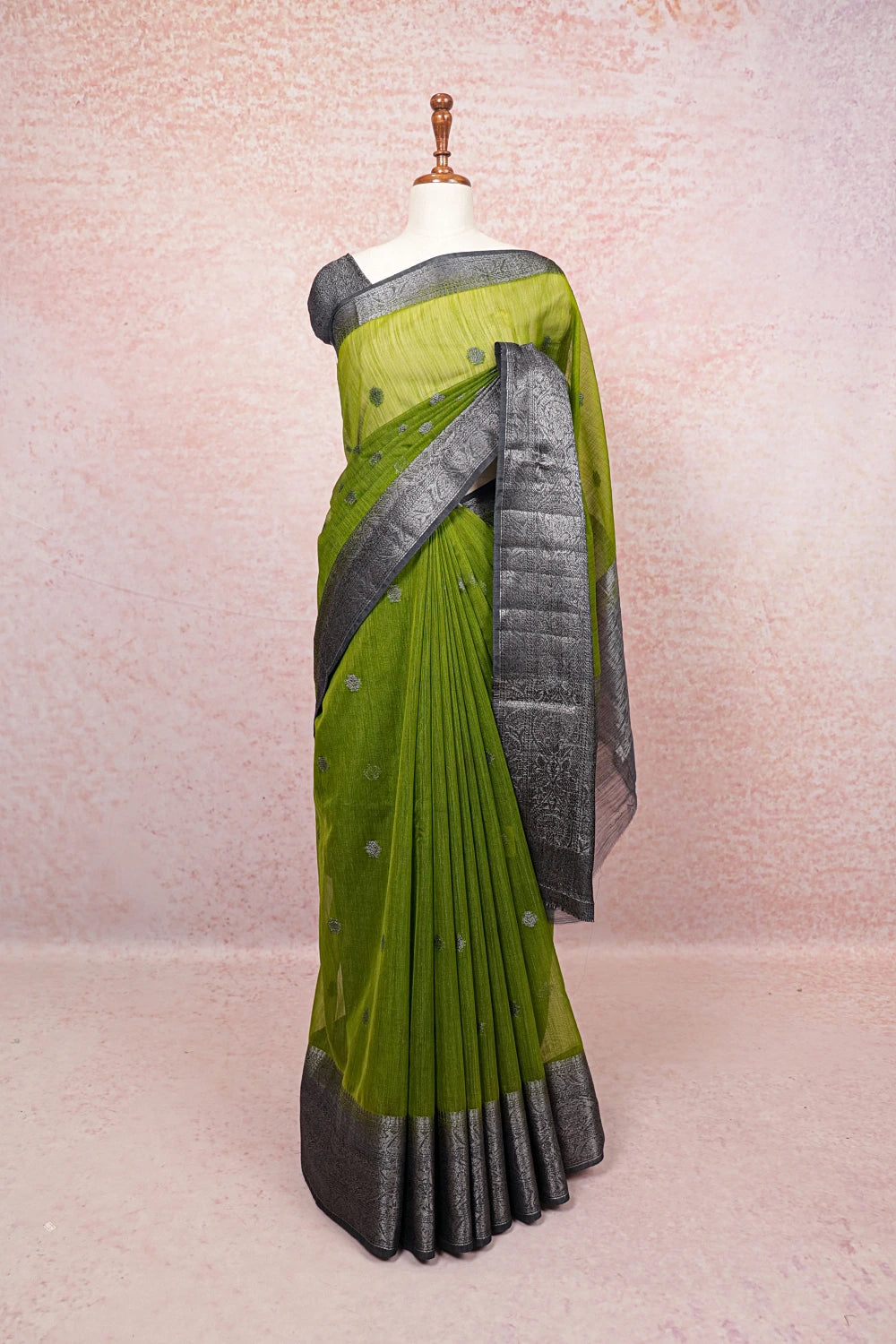 Green Semi Jute Saree
