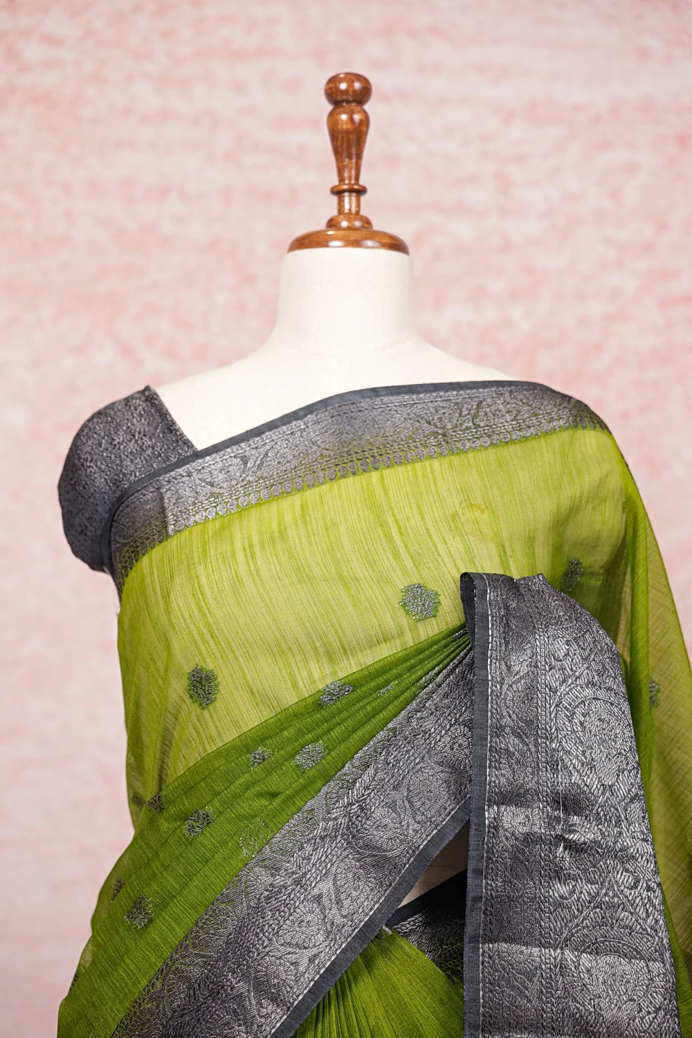 Green Semi Jute Saree