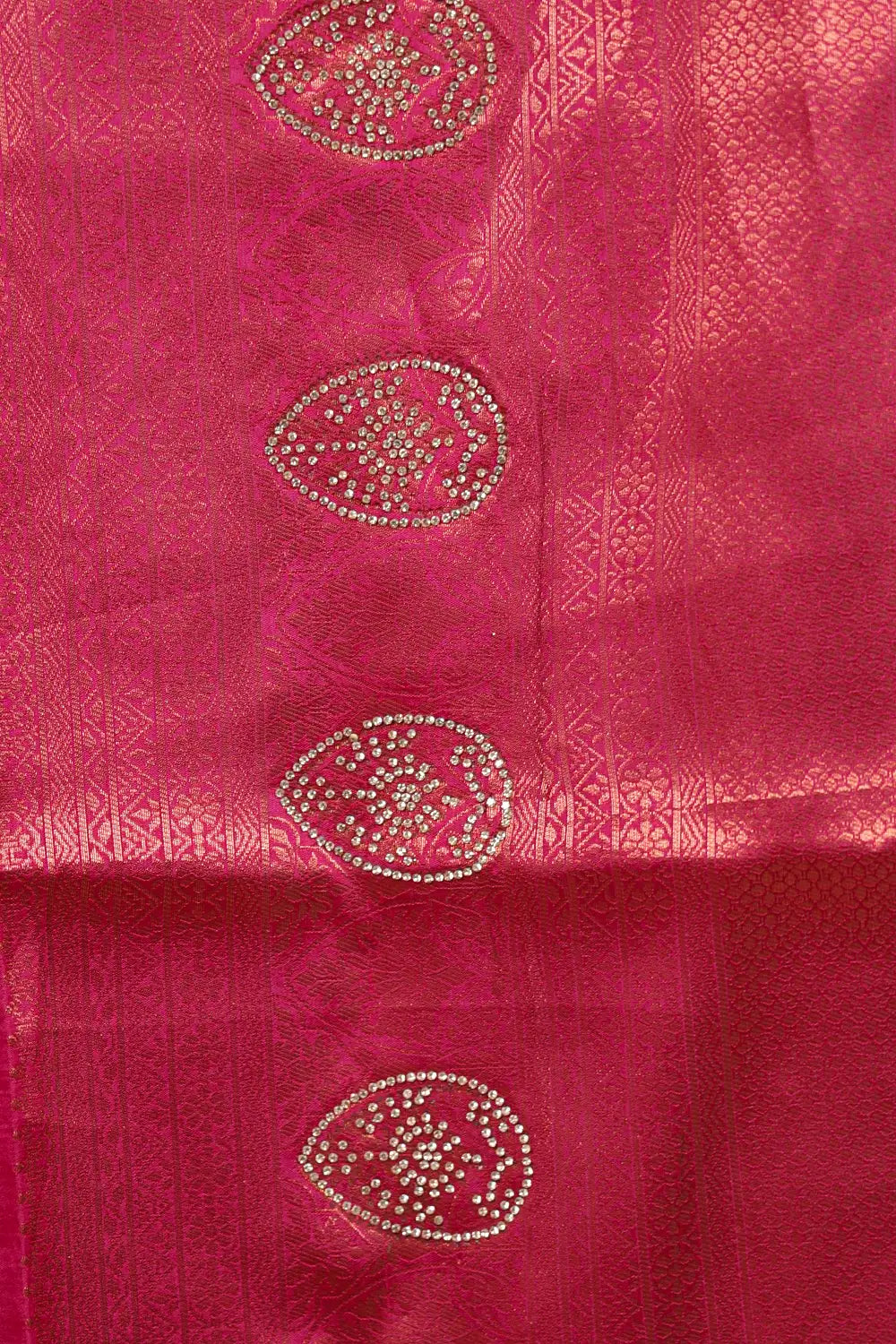 Pastel Nude And Rani Pink Color Brocade Dhavani Set - Seematti