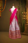 Onion Pink Color Brocade Dhavani Set - Seematti