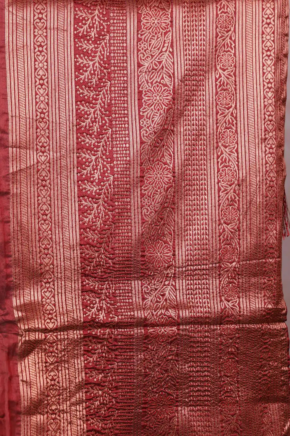 Dark Green And Maroon Synthetic Brocade Dhavani Set - Seematti