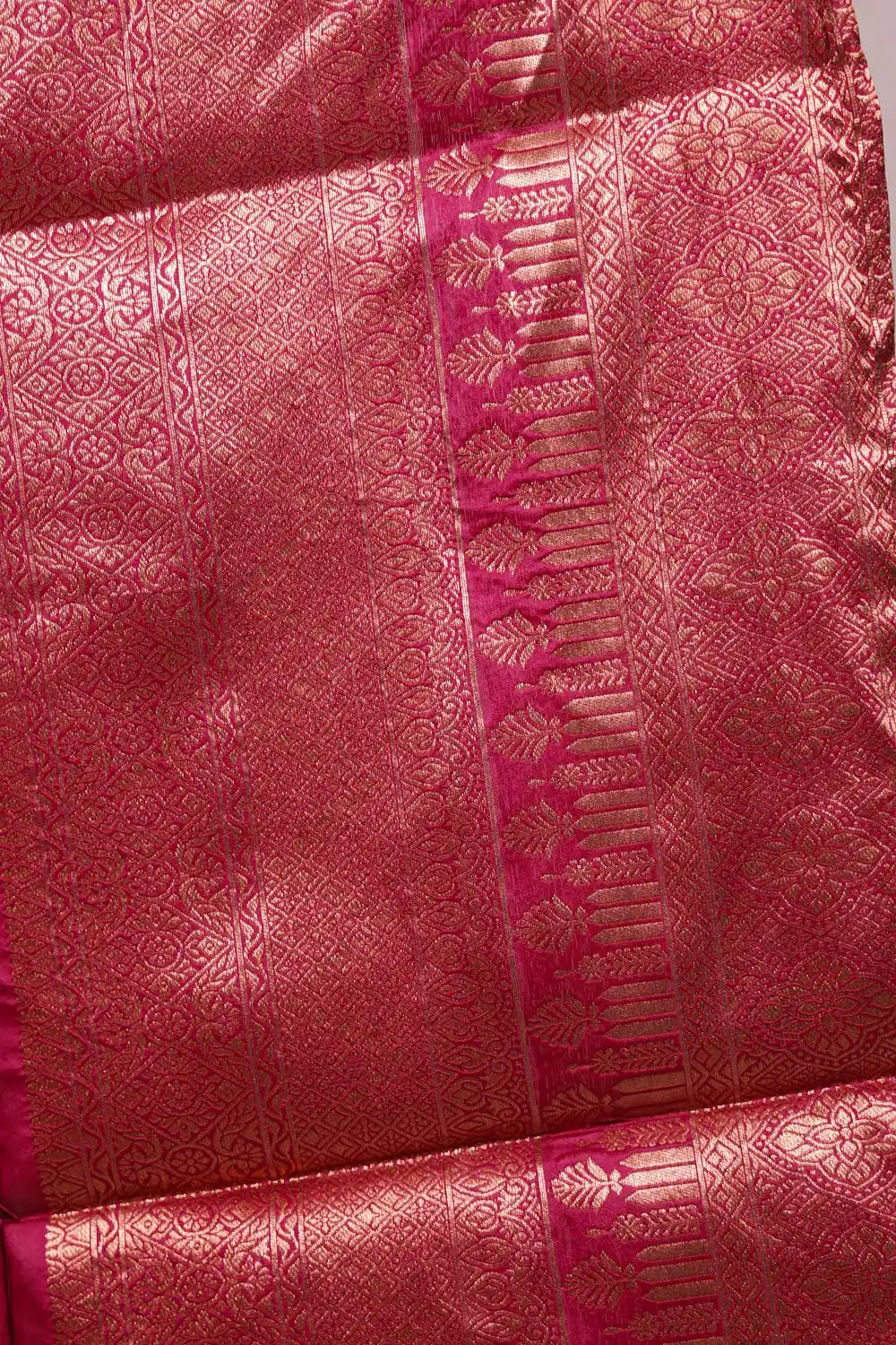 Metallic Champagne Colour And Reddish Maroon Dhavani set
