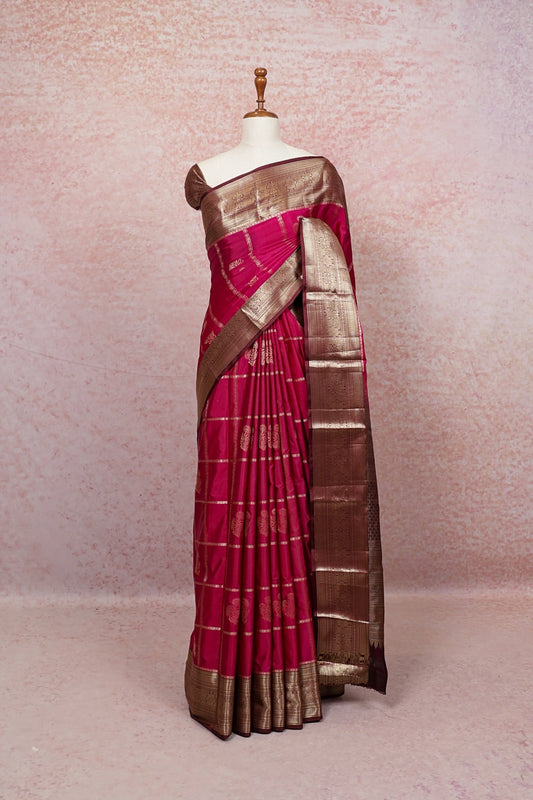 Rani Pink Semi Kancheepuram Saree
