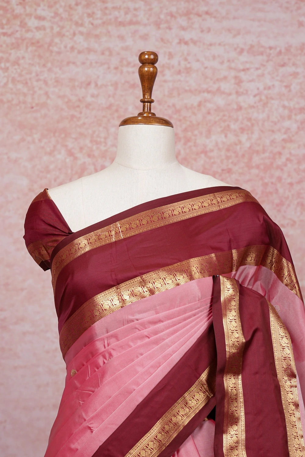 Light Pink Semi Kancheepuram Saree