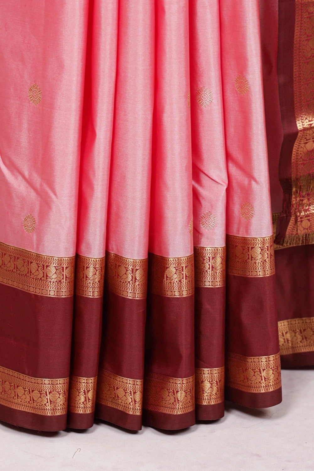 Light Pink Semi Kancheepuram Saree