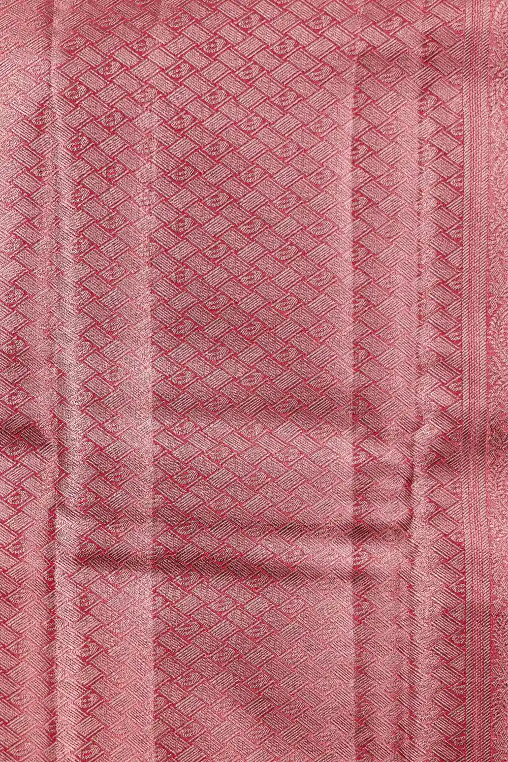 Onion Pink Kancheepuram Semi Tissue Silk Saree