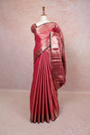 Onion Pink Kancheepuram Semi Tissue Silk Saree