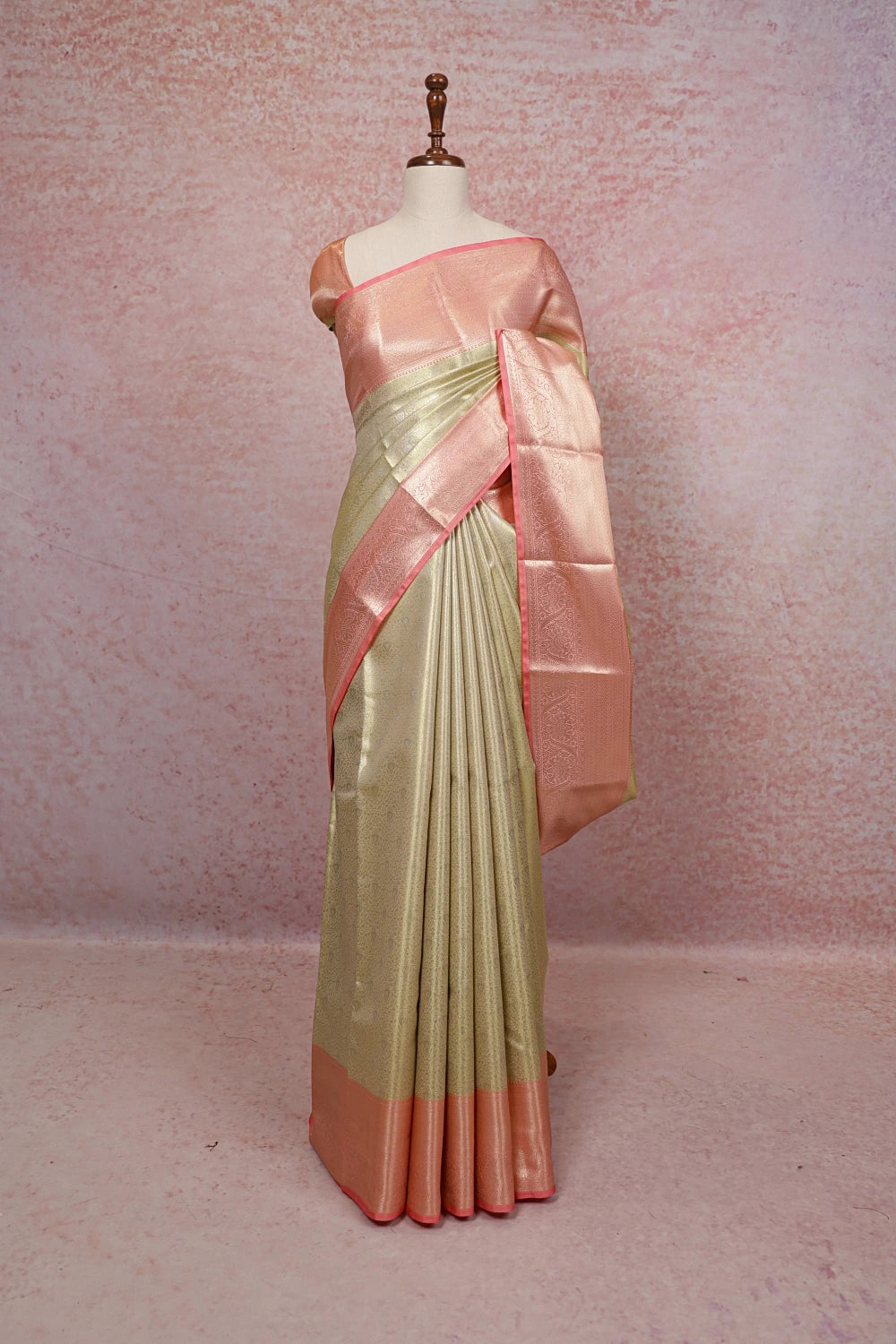 Gold Semi Tissue Silk Kancheepuram Saree