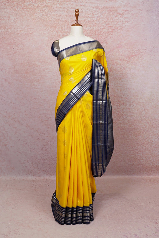 Yellow Semi Kancheepuram Saree