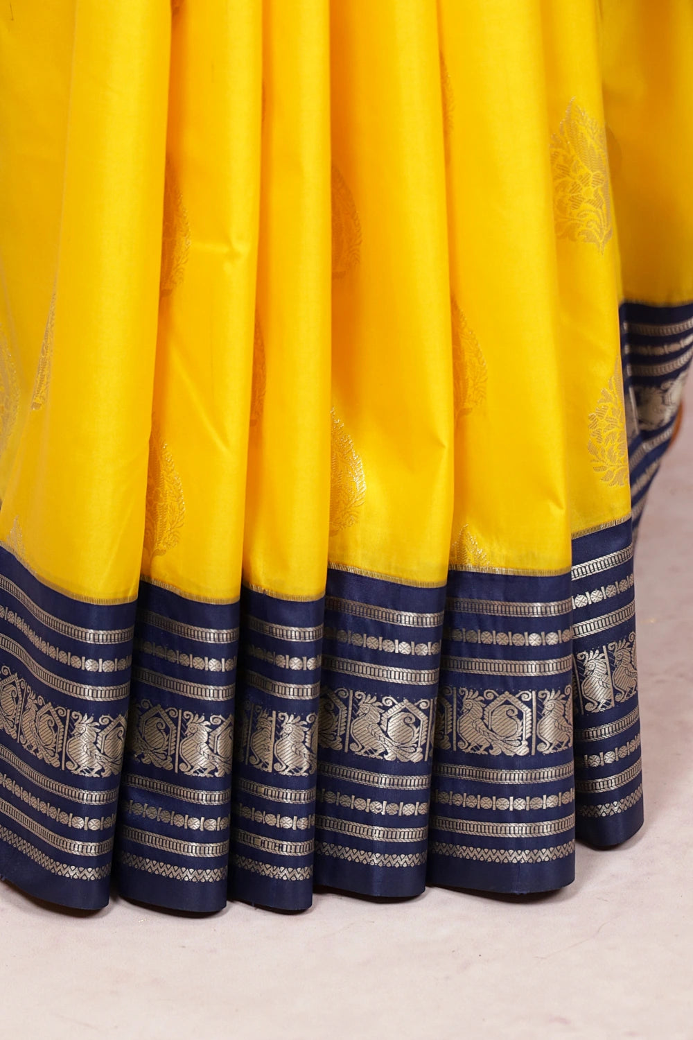 Yellow Semi Kancheepuram Saree
