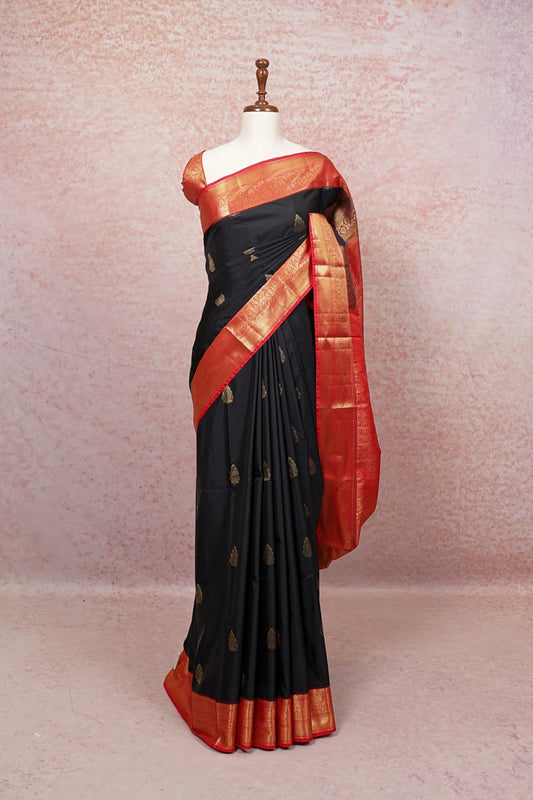 Black Semi Kancheepuram Saree