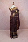 Brownish Purple Semi Kancheepuram Saree