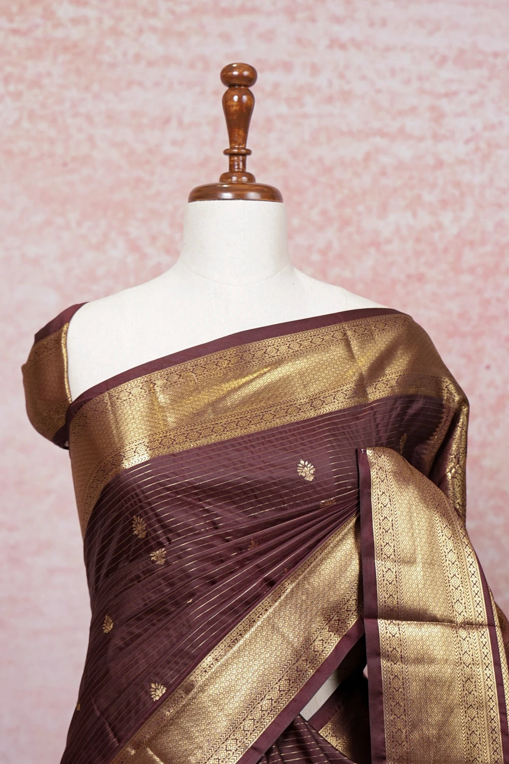 Coffee Brown Semi Kancheepuram Saree