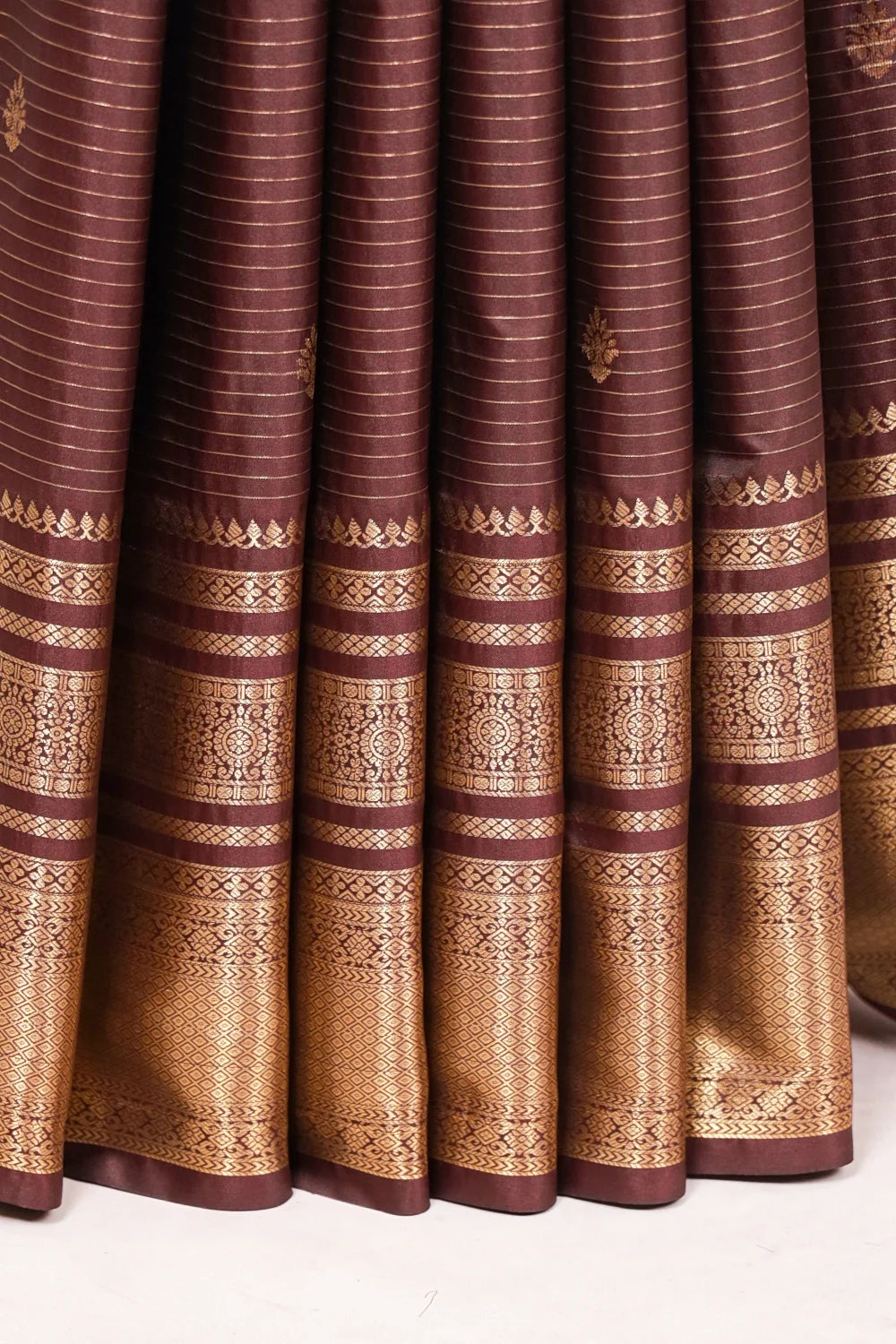 Coffee Brown Semi Kancheepuram Saree