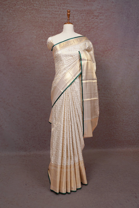 Off White Semi Kancheepuram Saree