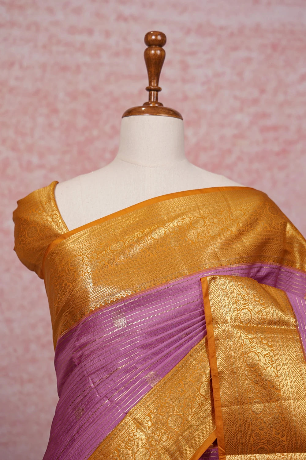 Onion Pink Semi Kancheepuram Saree
