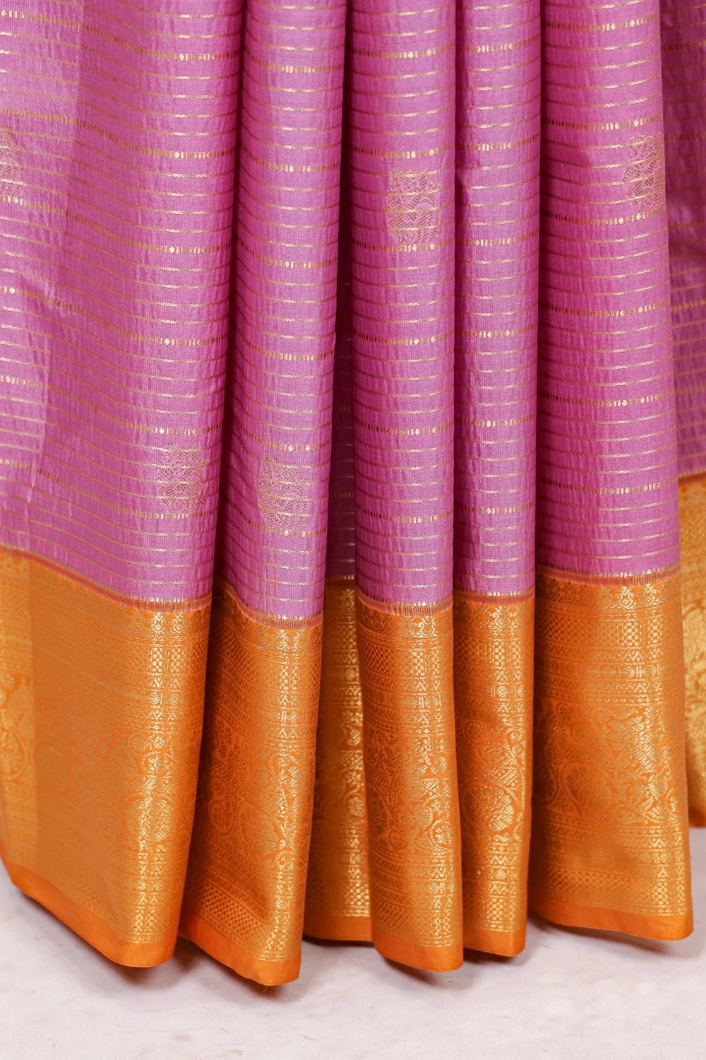 Onion Pink Semi Kancheepuram Saree