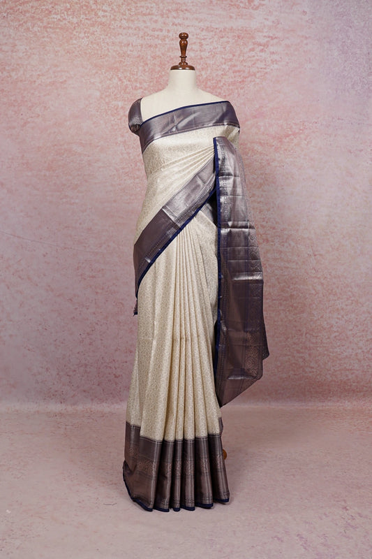 Off White Semi Kancheepuram Saree