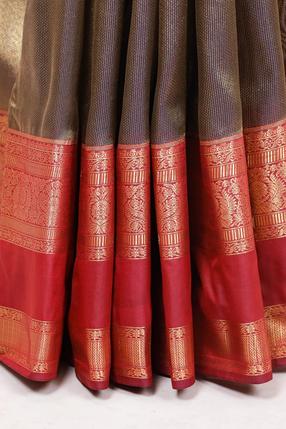 Navy Blue Semi Kancheepuram Saree