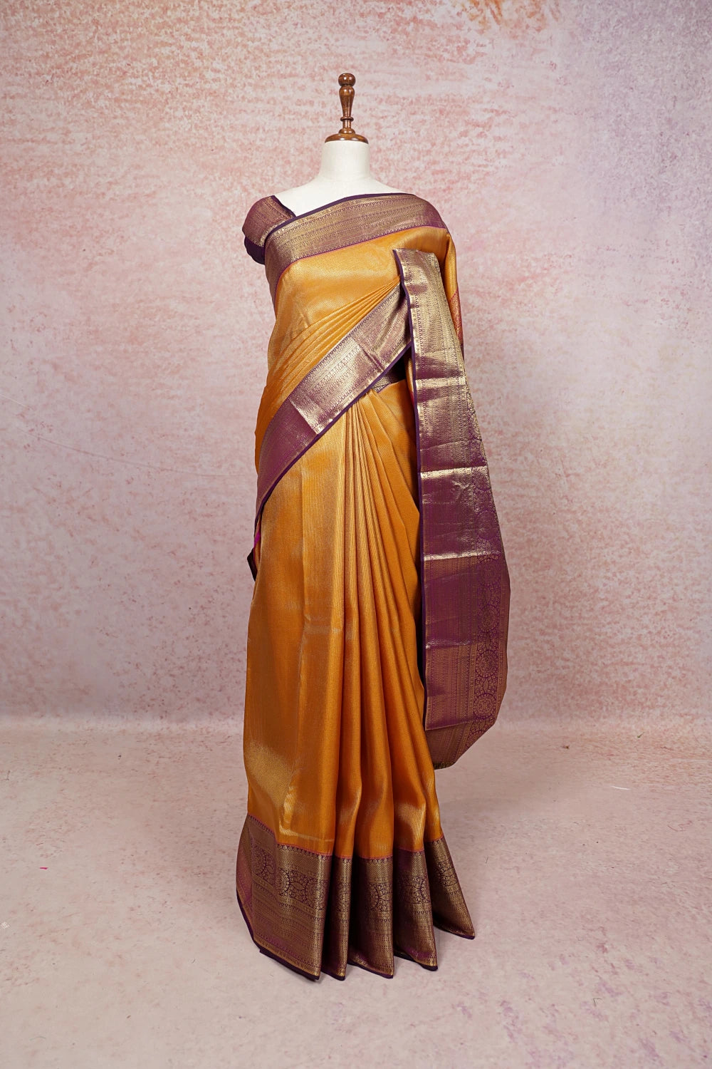 Mango Yellow  Kancheepuram Semi Silk Saree
